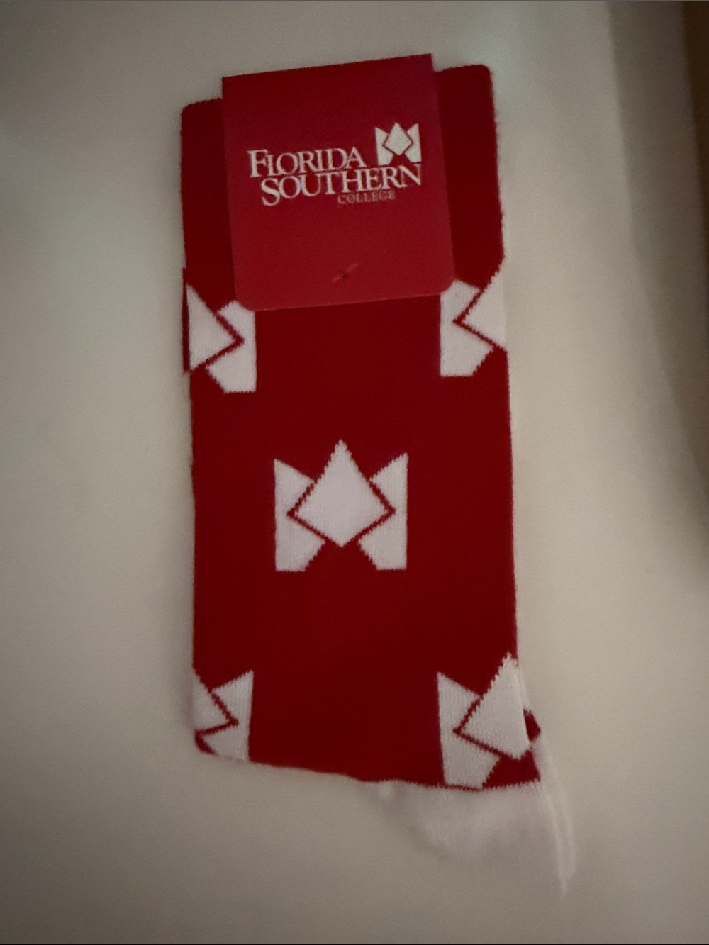 Red Patterned Crew Socks - Men